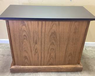  VTG. ROLLING SERVER, BAR CABINET, BUFFET NICE LAMINATED TOP, DRAWER AND TWO SHELVES. ON WHEELS. 38.5x18x31INCHES. PICKUP ONLY, NO SHIPPING