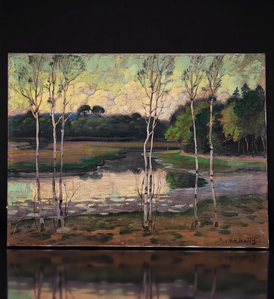 American Harold Harrington Betts 1881-1951 landscape Painting Signed Unframed