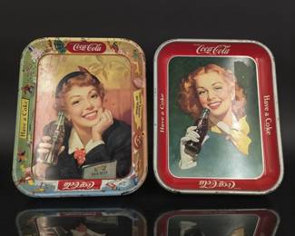 A Pair Of Vintage Coca-Cola Advertising Tin Trays