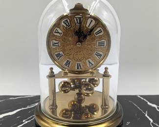 Mid-Century Modern German Kieninger & Obergfell 400-Day Glass Dome Clock