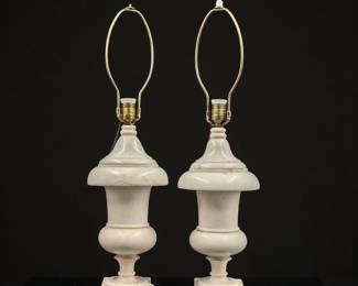 A Pair Of Mid-Century Modern Alabaster Lamps
