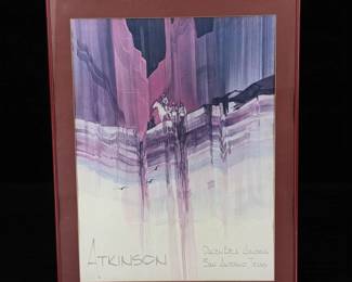 Pair Of Vintage Pencil Signed Michael Atkinson Exhibit Posters, SEE PICS 1 & 2