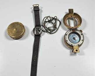 Lot Of 3 Vintage Compasses