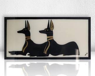 Suzzette Urs Signed Reverse Acrylic Glass Art Dated 1988