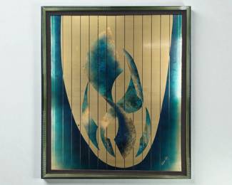 Suzzette Urs Signed Mixed Media Art Dated 1989