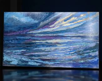 Large Signed M'rissa Rosenthal Oil On Wood Abstract Expressionist Painting