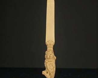 A Beautiful Old Finely Carved Letter Opener With Owl Handle