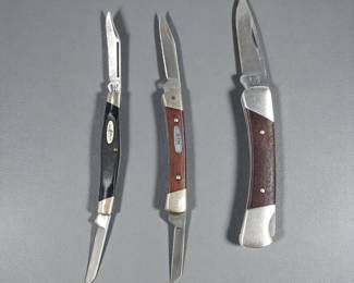 Lot Of 3 Vintage US Buck Folding Pocket Knives