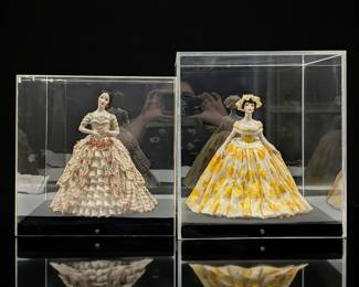 Pair Of Hand-Made Evelyn McLane (American, 1917-2010) Porcelain Female Figures With Cases