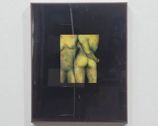 Suzzette Urs Signed Reverse Acrylic Glass Art Dated 1996