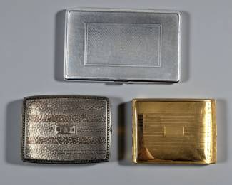 Lot Of 3 Vintage Gold And Silver Tone Cigarette Cases, Two American And One English