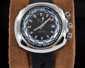 Vintage Mens Watch "Rellic" Runs & Stop