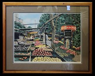 Pencil Signed Joseph Correale (American, 1926-2015) Limited Ed. Serigraph "MARKETPLACE"