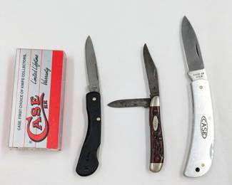 Lot Of 3 Vintage Case XX Folding Pocket Knives, One With Box