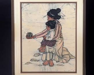 A Large Vintage Native American Textile Art Work by Judi Hubbard, 1986