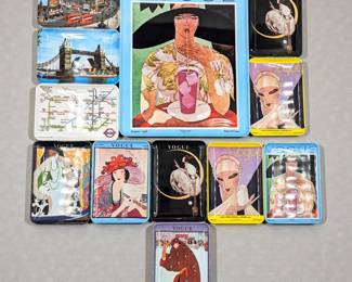 Twelve Vintage Italian Souvenir Trays, Mostly Vogue Fashion Magazine Cover Design