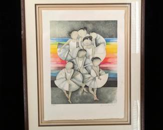 Pencil Signed Graciela Rodo Boulanger Limited Ed. Colored Lithograph, "Les Petit Rats"