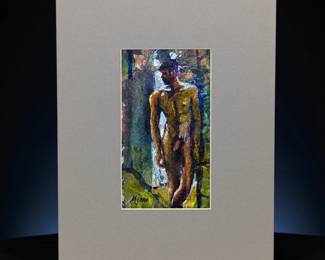 Signed Florida Artist Morna Strengholt Abstract Oil On Paper Painting