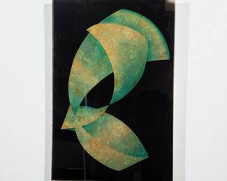 Suzzette Urs Signed Reverse Acrylic Glass Art Dated 1989