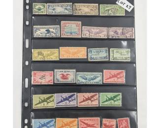 Lot Of 46 Early 20th Century United States Air Mail Stamps