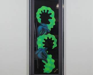 Suzzette Urs Signed Reverse Acrylic Glass Art Dated 1992