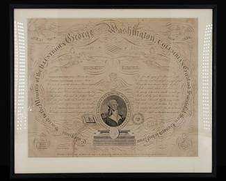 Benjamin Owen Tyler 1789-1855 Engraving "EULOGIUM SACRED" Memory Of George Washington 1817