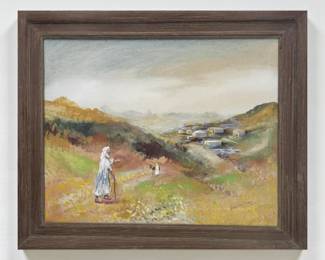 20th Century American Artist Maurice J Stein Oil On Canvas Landscape Painting