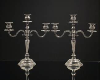 A Pair Of Victorian Style Candelabras, Possibly Silver Plated