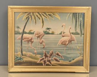 Large Mid-Century Modern Florida Flamingos Print by Turner Manufacturing Company