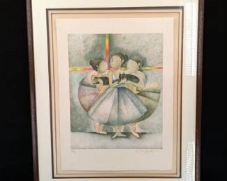 Pencil Signed Graciela Rodo Boulanger Limited Ed. Colored Lithograph, "Les Petit Rats"