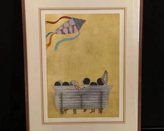 Pencil Signed Graciela Rodo Boulanger Limited Ed. 27/150 Lithograph "Los Domingos Julieta Baloon"