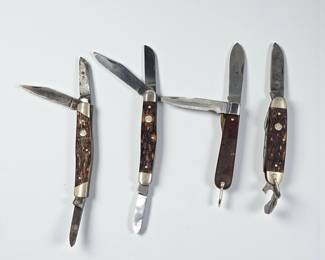 Lot Of 4 Vintage Boker USA Folding Pocket Knives