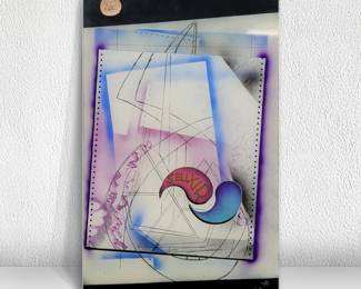 Suzzette Urs Signed Reverse Acrylic Glass Art Dated 1989