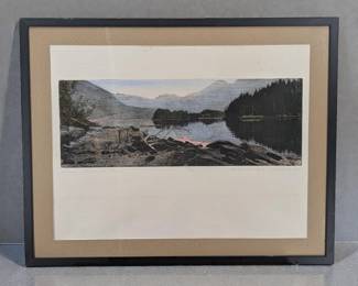 Pencil Signed And Dated George Raab Limited Ed. 21/50 Colored Etching, "Some Distant Shore", 1989