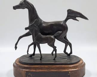 2004 Canadian National Arabian Horse Championship Mother & Mare Bronze Sculpture by Jill Mckinney