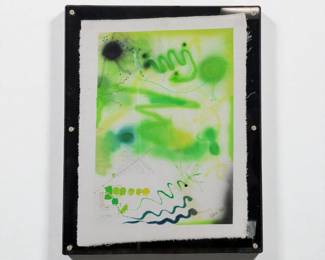 Suzzette Urs Signed Mixed Media Abstract Painting Dated 1992