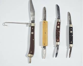 Lot Of 4 Vintage Boker Solingen Folding Pocket Knives, American And German
