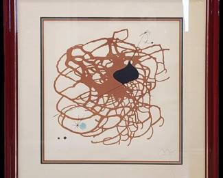 Original Lithograph Limited Edition Titled "BEATS" Signed Miro With COA Well Framed