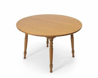 Round Pedestal Dining Table with Leaf