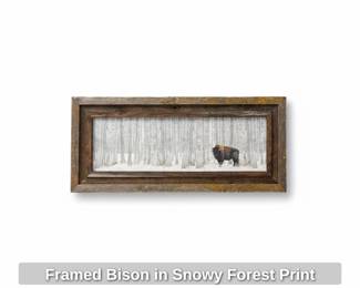 Framed Bison Print Framed in Reclaimed Wood
