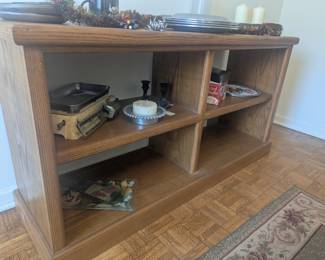 Bookshelf with many items