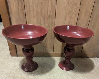 Burgundy vases