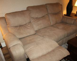 power recliner, power headrest, neutral microfiber. Southern Motion