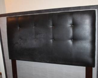 padded vinyl headboard, queen foundation, steel frame (no mattress)