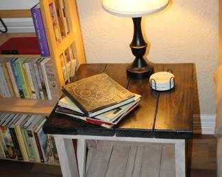 one of a pair of lamp tables and lamps