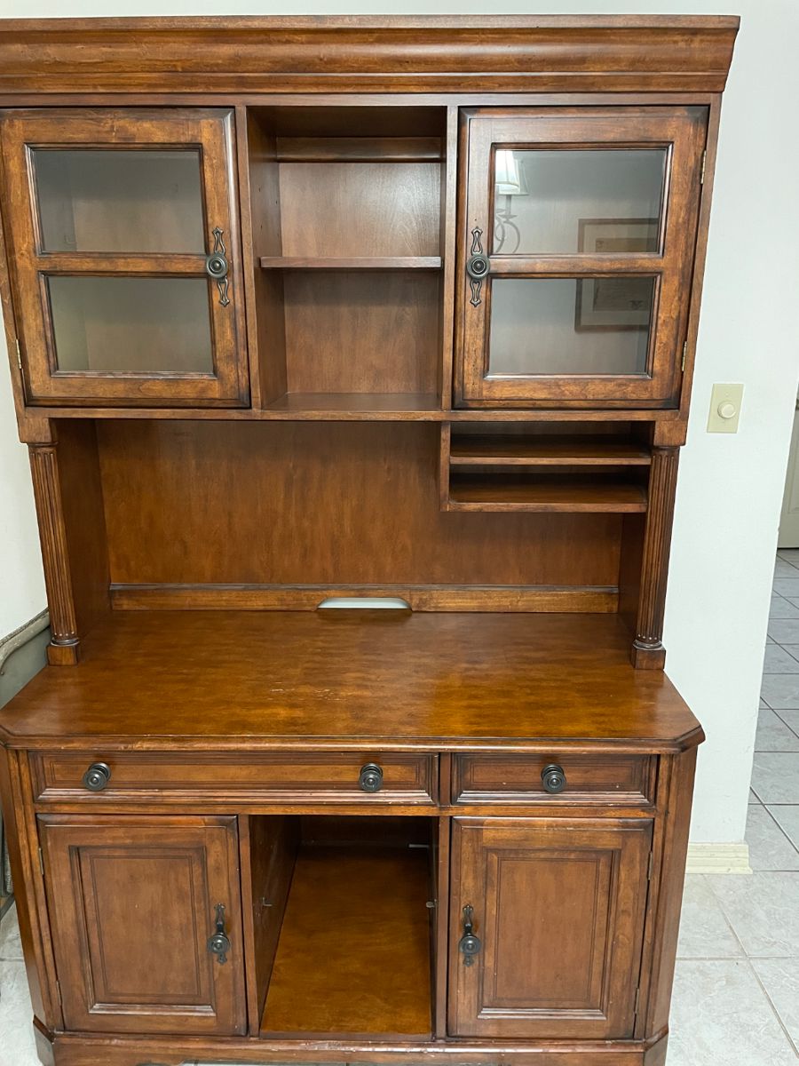 $350.00. Modern Desk, 2 pieces, 50”W, 76” T, 25”D