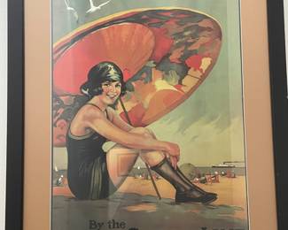 $250.00 Vintage framed travel poster
