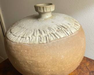 $400. ca. 1962 June Jordon signed, large pottery vase. Ms Jordon taught at University of West Florida 1965-1972. She is now a renown painter in Virginia.