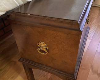 $100. Box on stand with heavy brass side handles