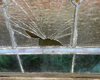 $300.00. Antique Stained glass window from Monroeville, AL church - one pane needs replaced - many people in Pensacola can repair. 39”x36”